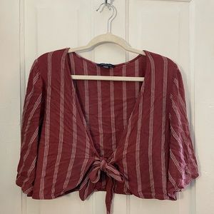 American eagle striped cropped blouse
